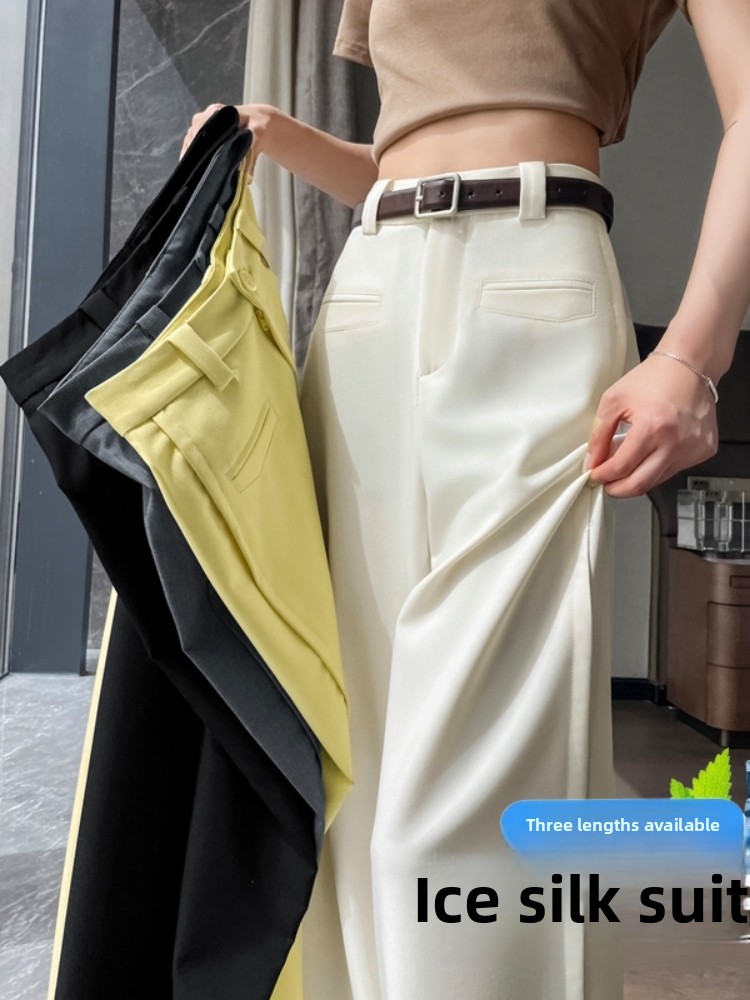 Linen Pant Wide - Yellow Ice Silk Cotton Linen Wide
