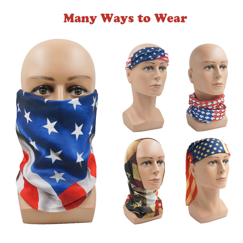 USA Flag Pattern Sun Protectiv - Headband Summer Knit 리뷰 및 가격