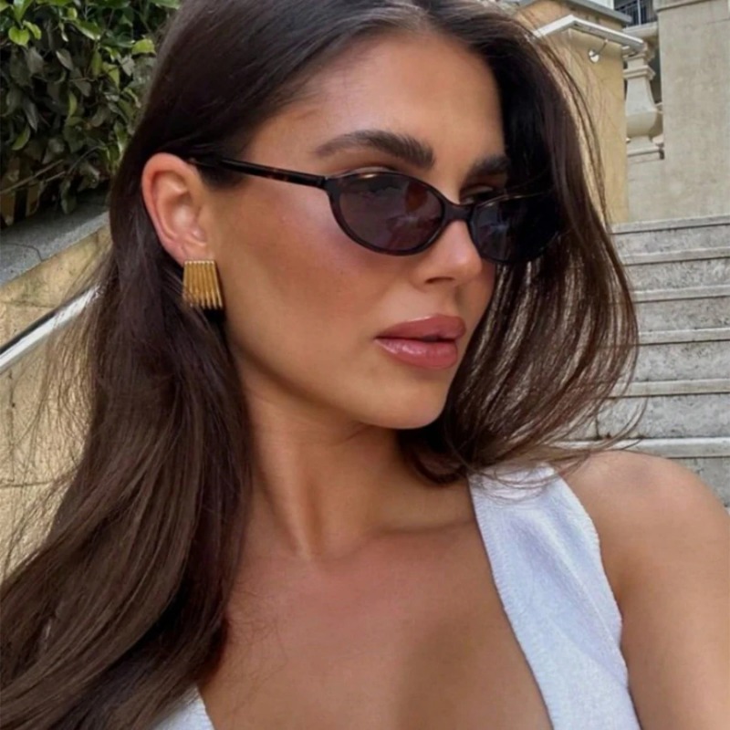 Retro Oval Frame Sunglasses Fa - Sunglasses Cat Eye 리뷰 및 가격