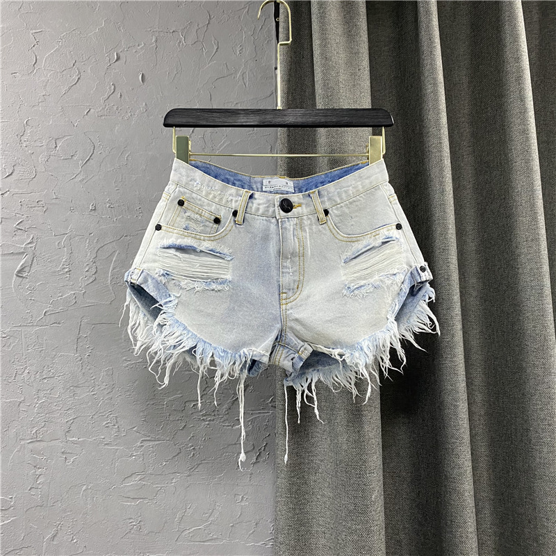 Summer Sexy Shorts Women Zippe - Shorts Denim Frayed 리뷰 및 가격