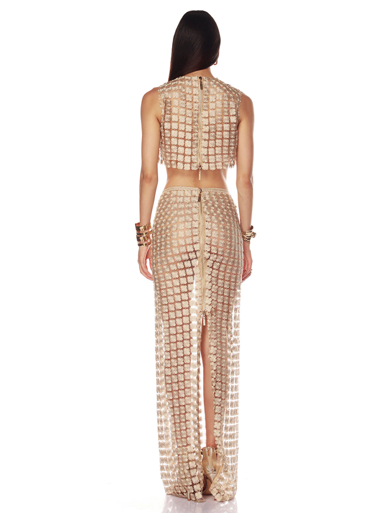 VC Stylish Beige Sleeveless Cr - Crop Top Crochet 리뷰 및 가격