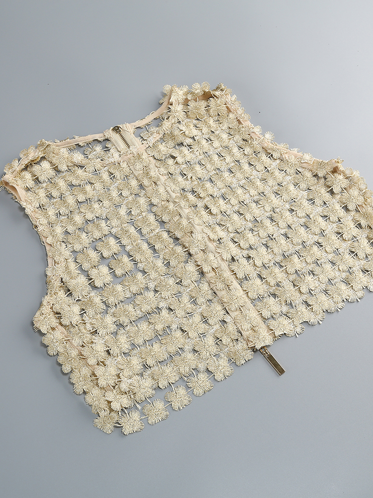 VC Stylish Beige Sleeveless Cr - Crop Top Crochet 리뷰 및 가격