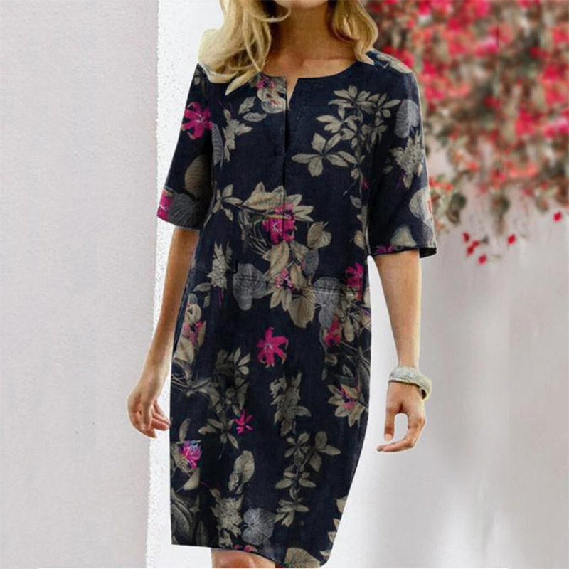 Summer Cotton Linen Printed Wo - Linen Dress Wrap 리뷰 및 가격
