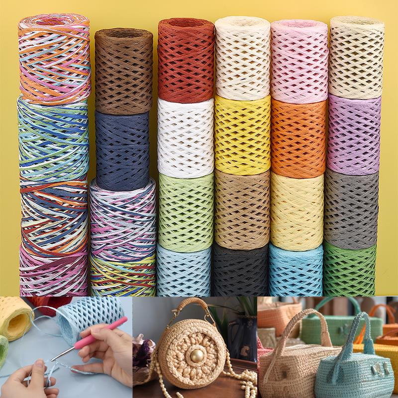 100M Natural Raffia Straw Yarn - Crochet Bag Raffia 리뷰 및 가격