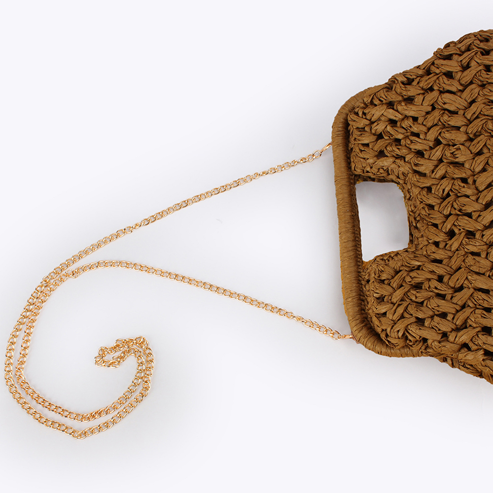 Elegant Ladies Chain Hand Knit - Crochet Bag Raffia 리뷰 및 가격