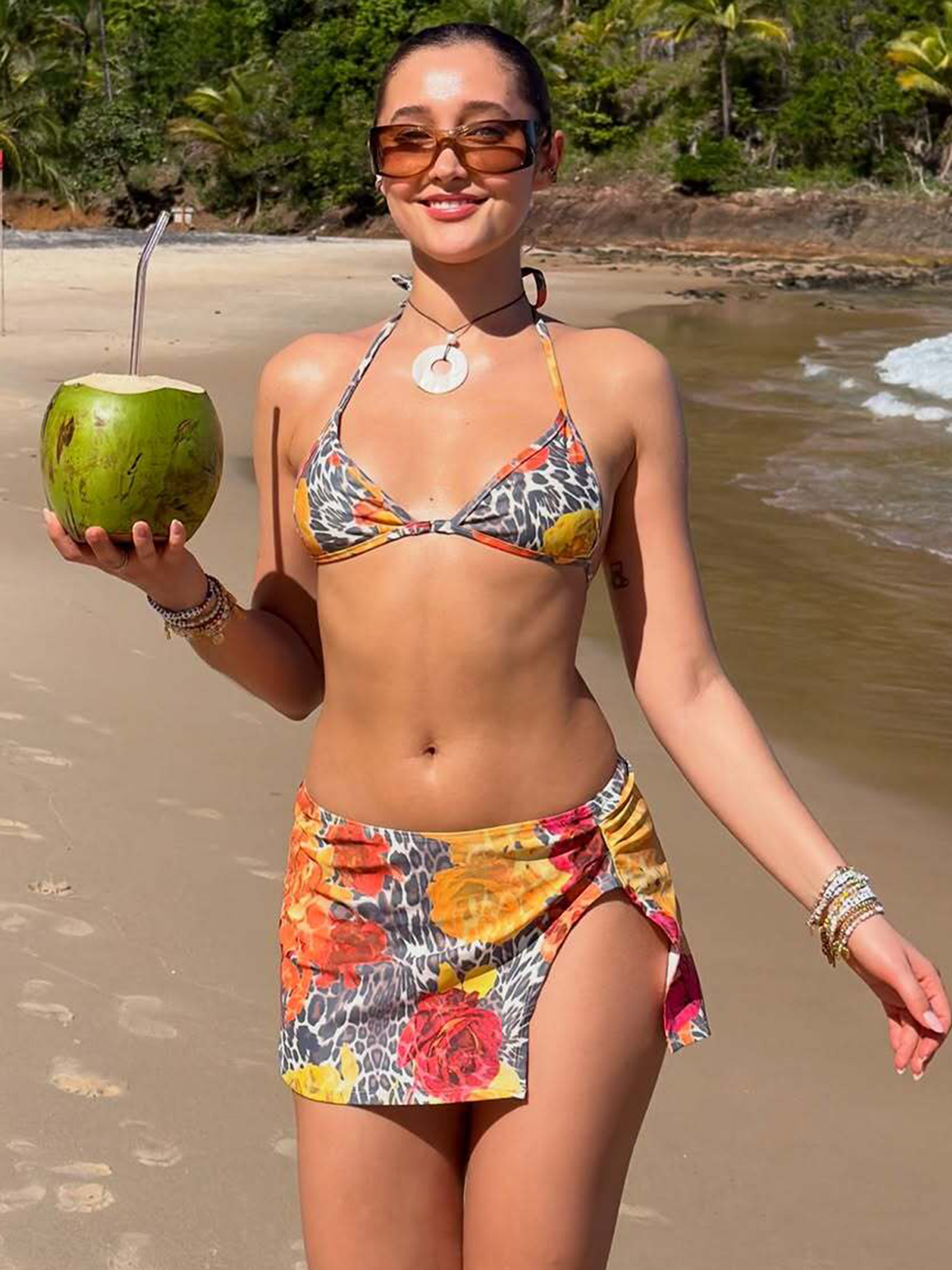 Hugcitar Polka Dot Print 3 Pie - Swimsuit Bikini Ruched 리뷰 및 가격