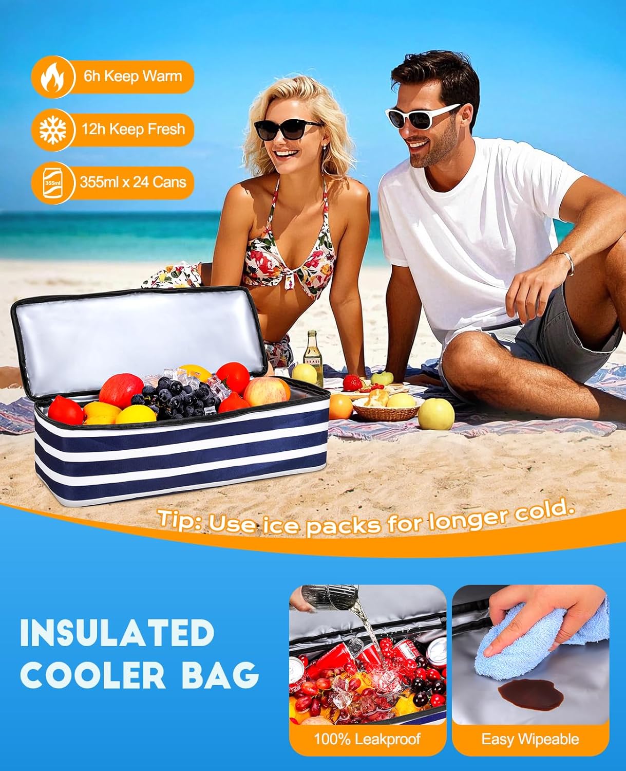 Beach Bag with Cooler, 49L Wat - Tote Bag Beach 리뷰 및 가격