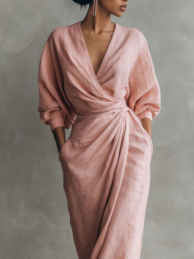 Women Linen Blend Wrap Maxi Dr - Linen Dress Wrap 리뷰 및 가격