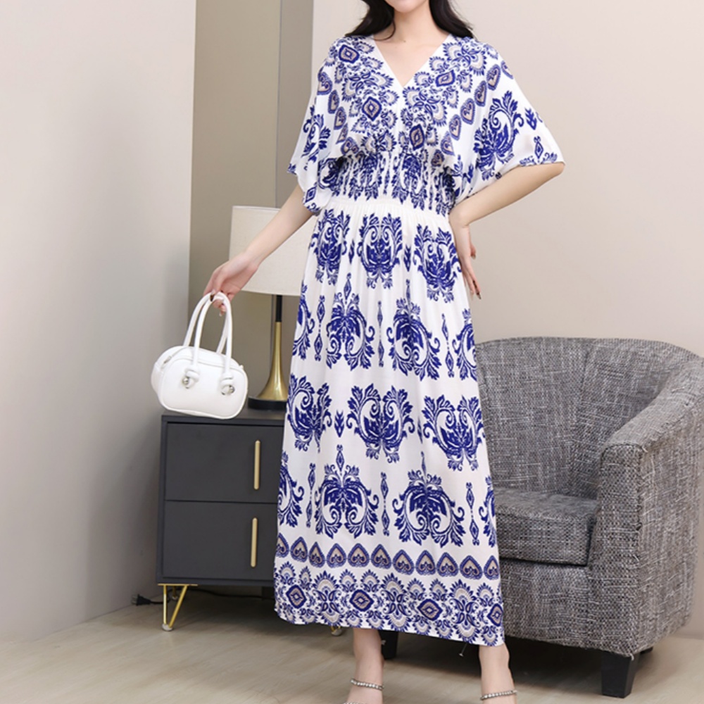 Colorful Casual Holiday Dress  - Midi Skirt Floral 리뷰 및 가격