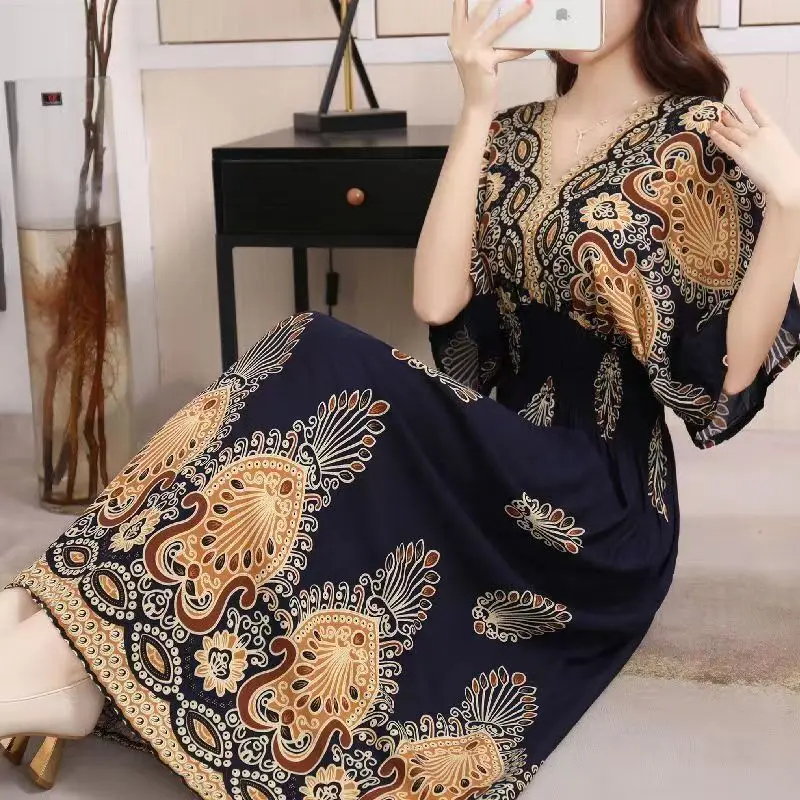 Colorful Casual Holiday Dress  - Midi Skirt Floral 리뷰 및 가격