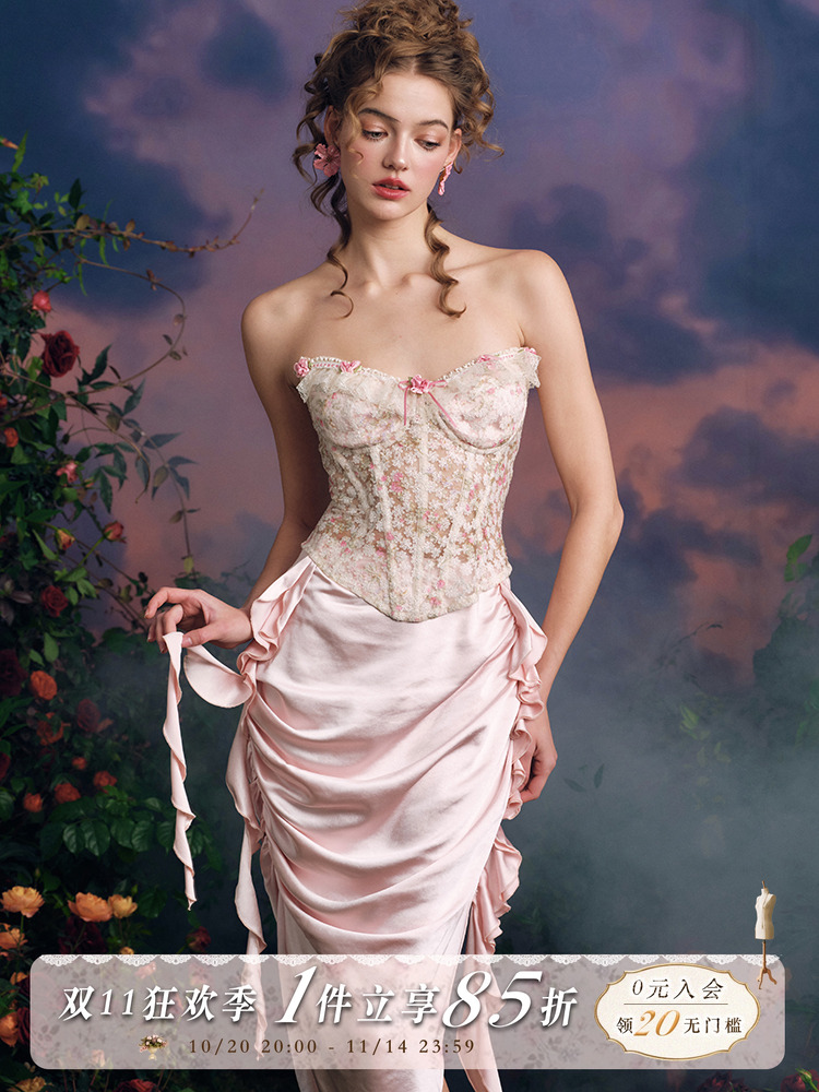 LaceMade Orginal Design Fairyt - Midi Skirt Floral 리뷰 및 가격