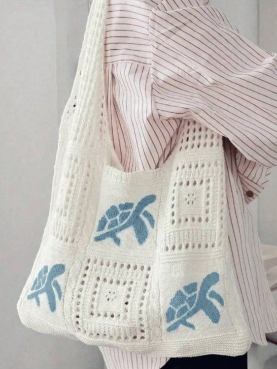 1Pc Sea Turtle Crochet Hollow  - Tote Bag Beach 리뷰 및 가격