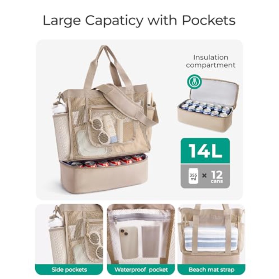 BAGSMART Beach Bag for Women M - Tote Bag Beach 리뷰 및 가격