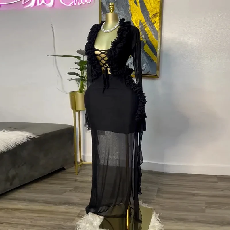 Fashion Women Set Mesh Full Sl - Crop Top Crochet 리뷰 및 가격