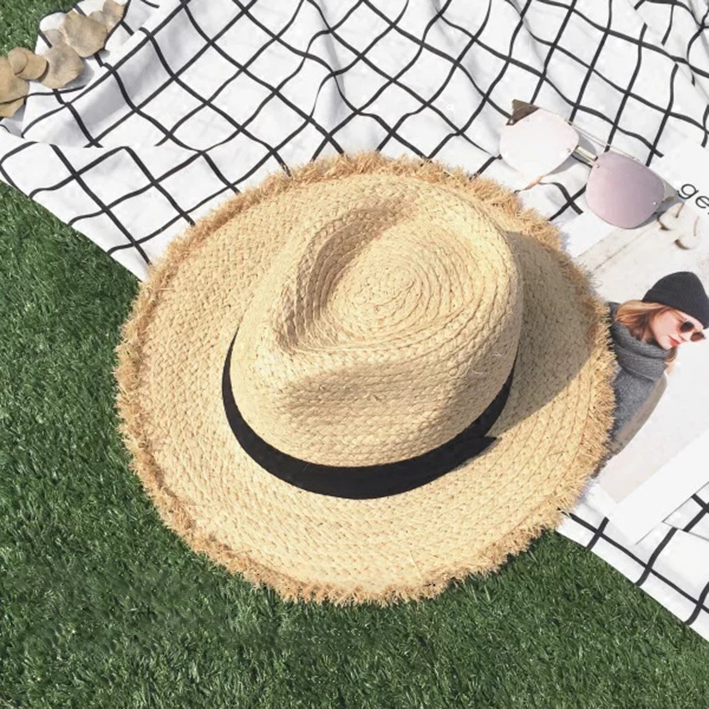 new Wide Brim Raffia Sun Hat f - Hat Floppy Wide 리뷰 및 가격