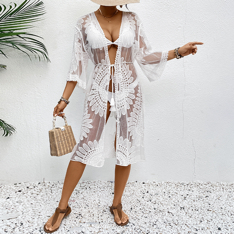 Lace Embroidered Lightweight K - Kimono Sheer Floral 리뷰 및 가격