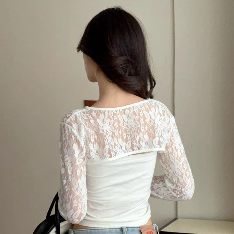 Sexy Hollow Out See Through La - Crop Top Crochet 리뷰 및 가격