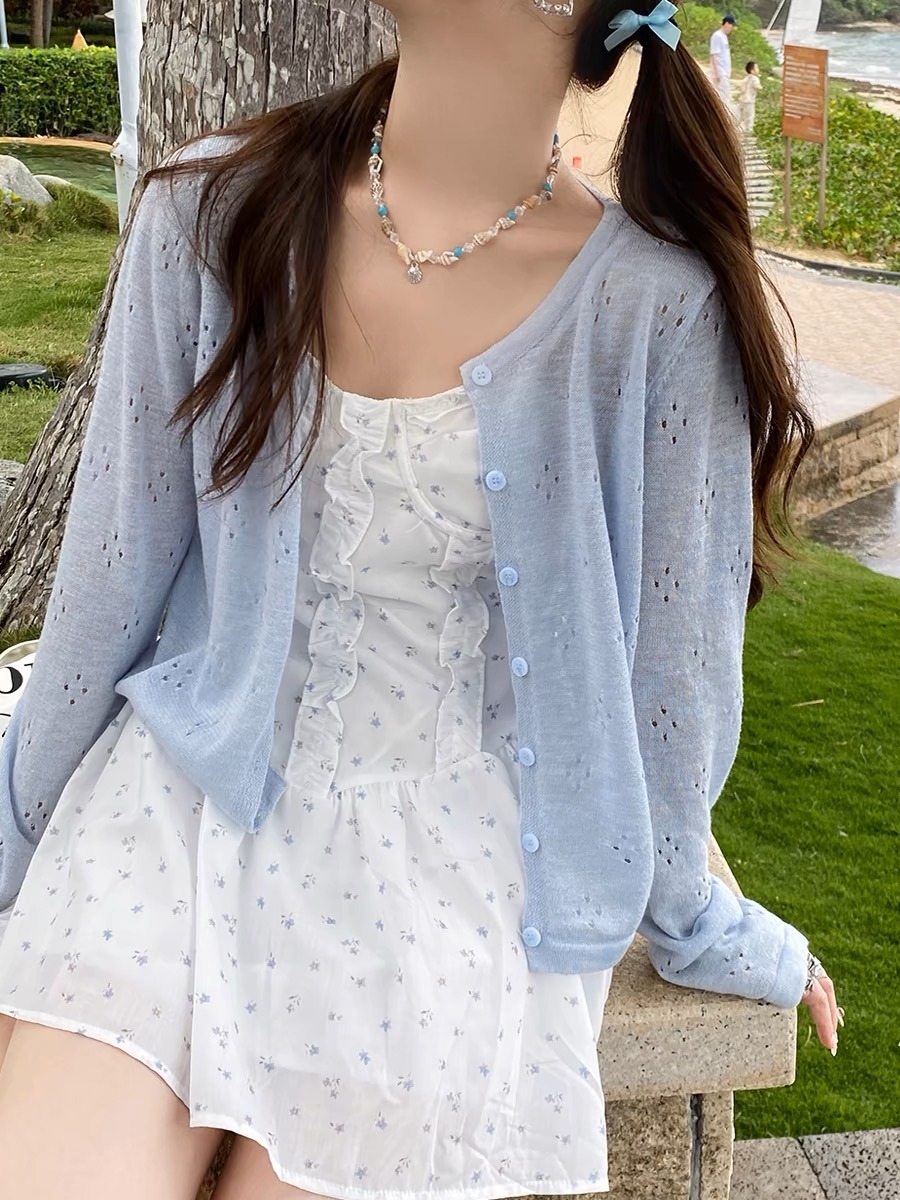 Summer Mint Green Thin Knitted - Cover Up Kaftan 리뷰 및 가격