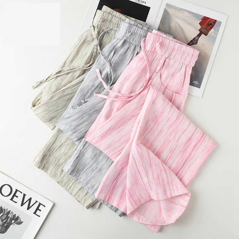 Tie-Dye Ice Silk Cotton Linen  - Linen Pant Wide 리뷰 및 가격