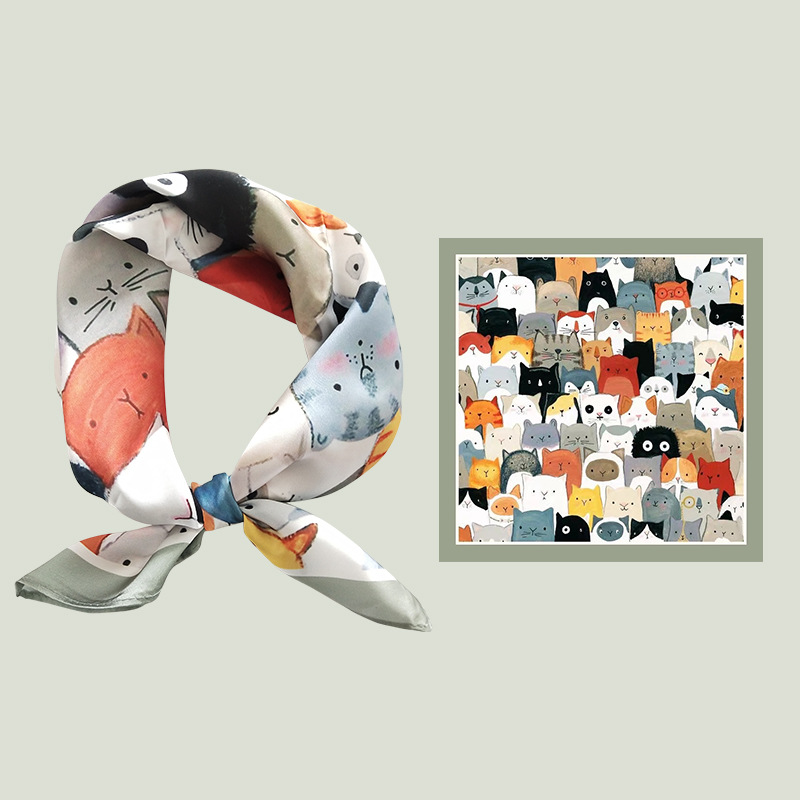Women's Silk Cartoon Scarf Squ - Headband Summer Knit 리뷰 및 가격