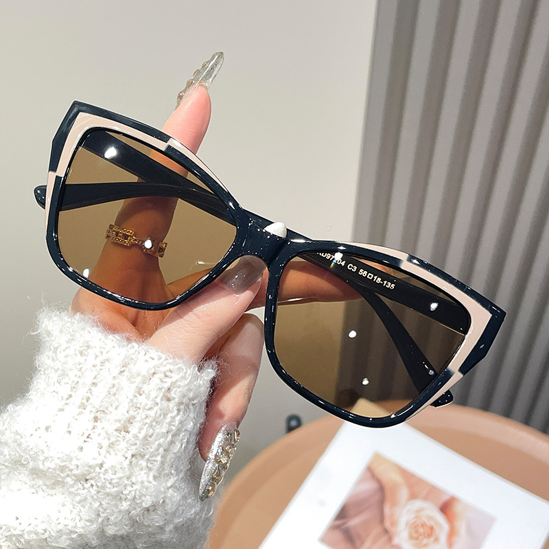 Women Color Block Cat Eye Eyeg - Sunglasses Cat Eye 리뷰 및 가격