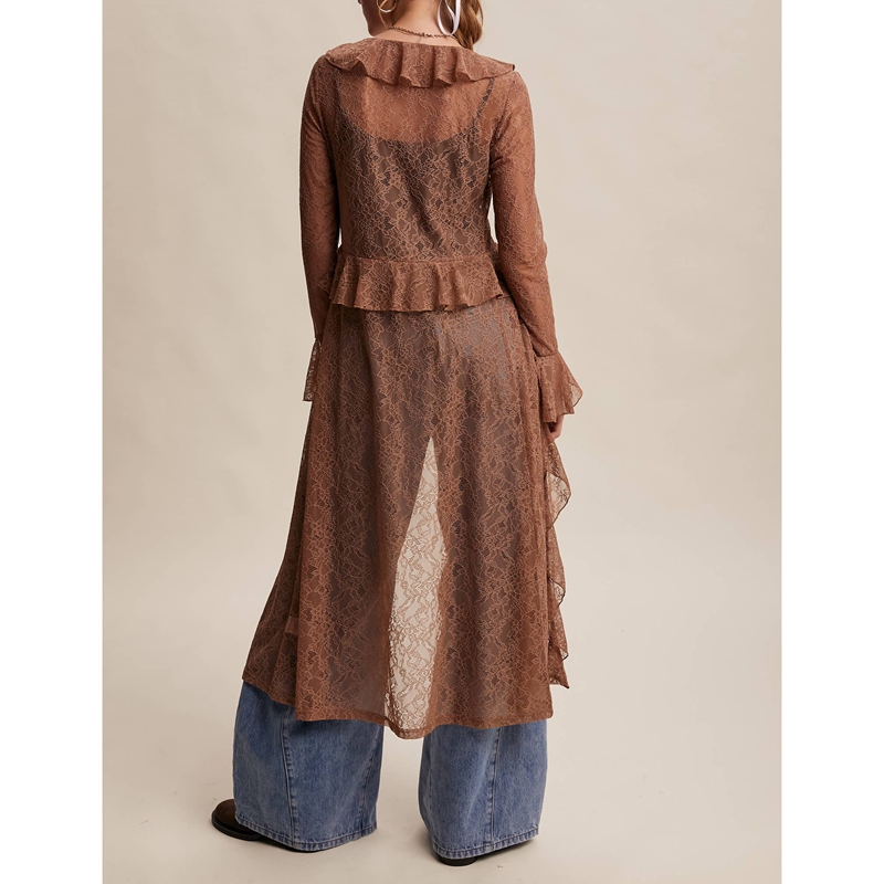 Women's Floral Lace Mesh Tie F - Kimono Sheer Floral 리뷰 및 가격