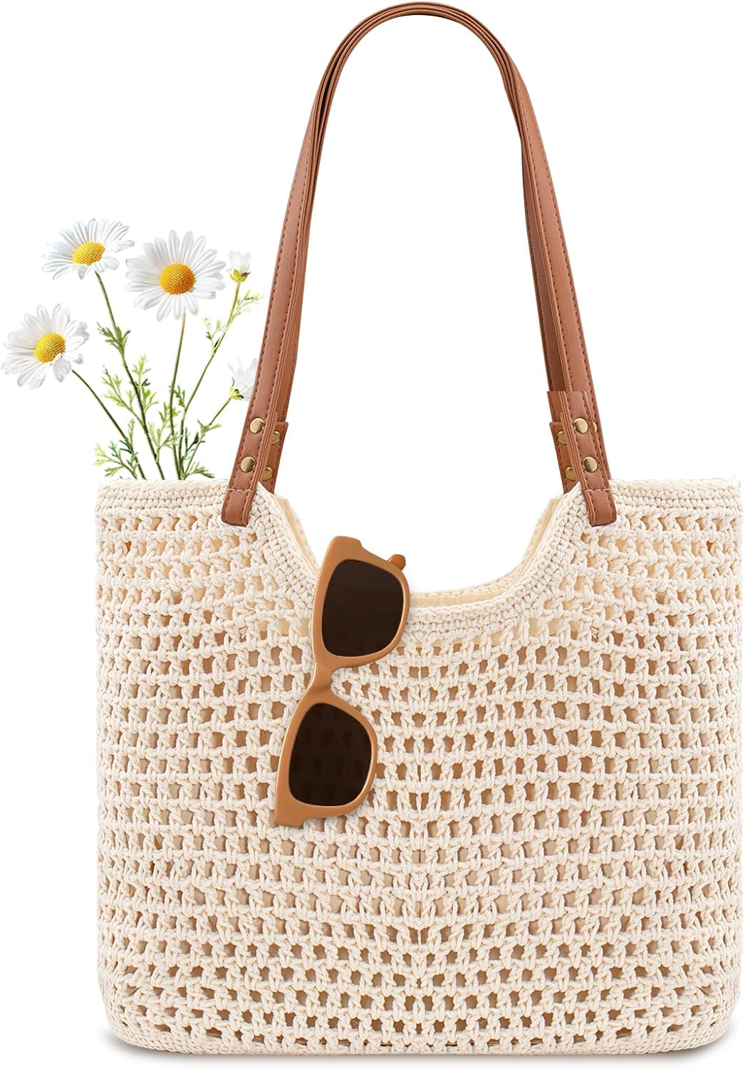 Crochet Beach Bag Purse, Boho  - Tote Bag Beach 리뷰 및 가격