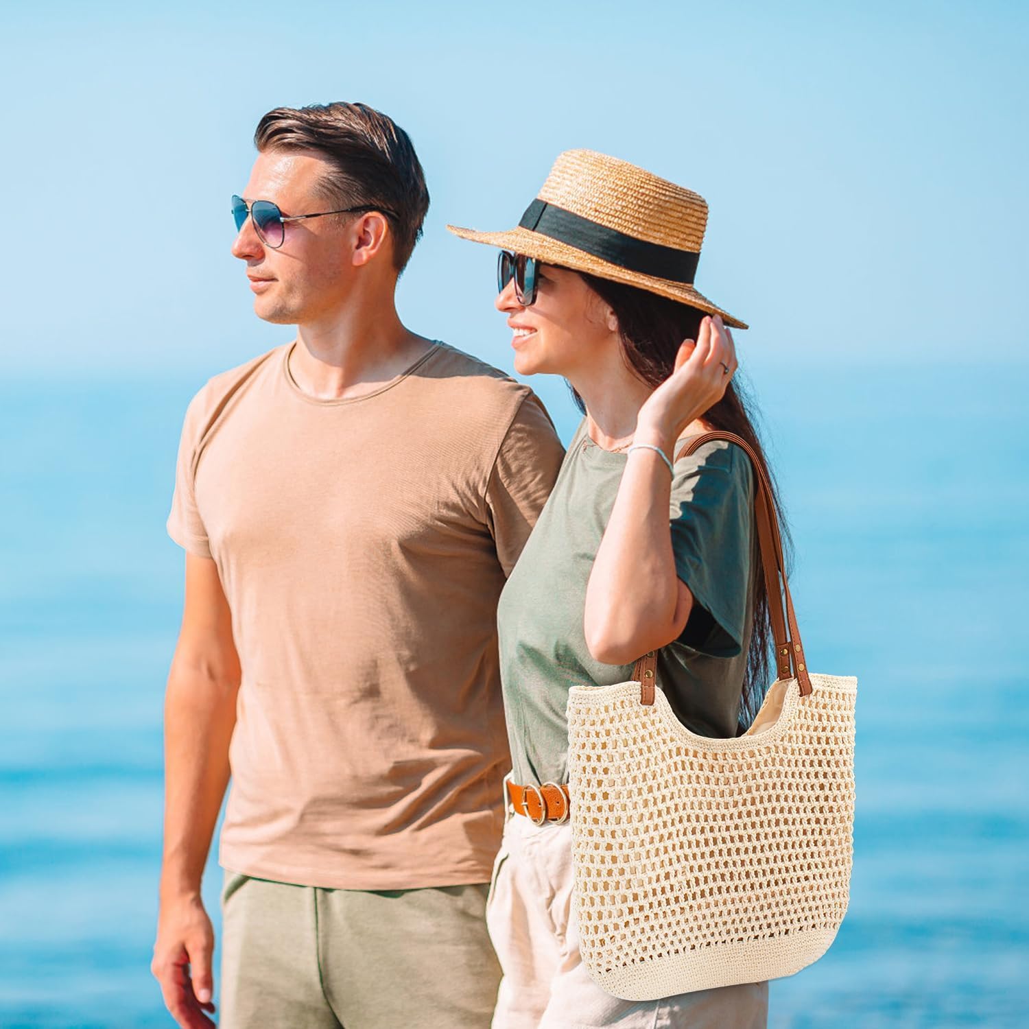 Crochet Beach Bag Purse, Boho  - Tote Bag Beach 리뷰 및 가격