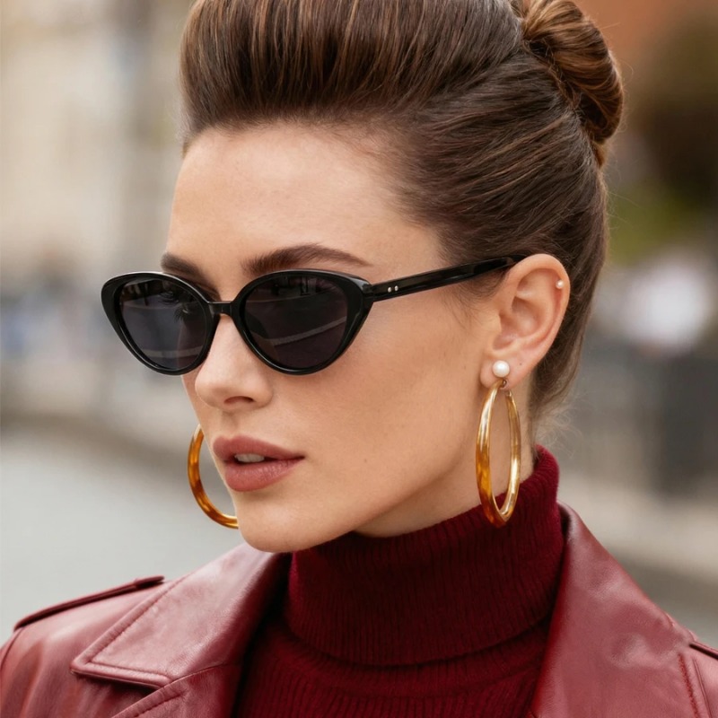 Rivets Brown Fashion Cat Eye S - Sunglasses Cat Eye 리뷰 및 가격