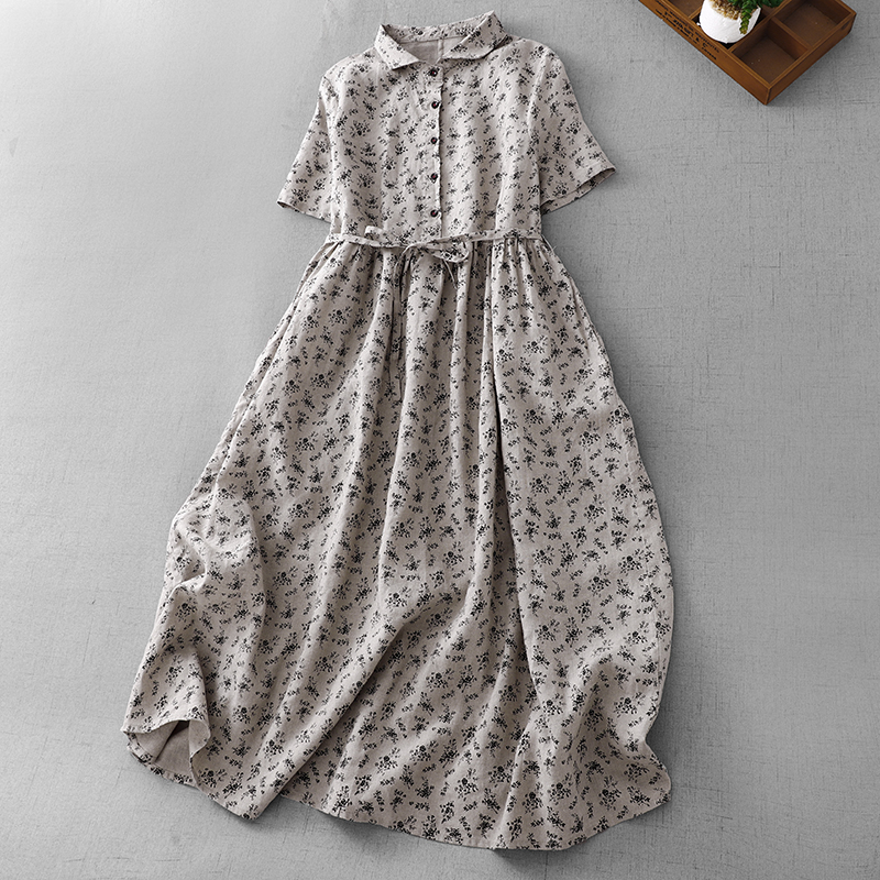 Summer Floral Cotton Linen Dr  - Midi Skirt Floral 리뷰 및 가격