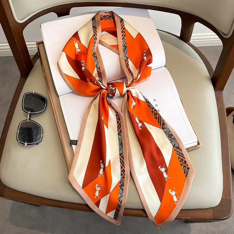 Luxury Design Long Silk Scarf  - Headband Summer Knit 리뷰 및 가격