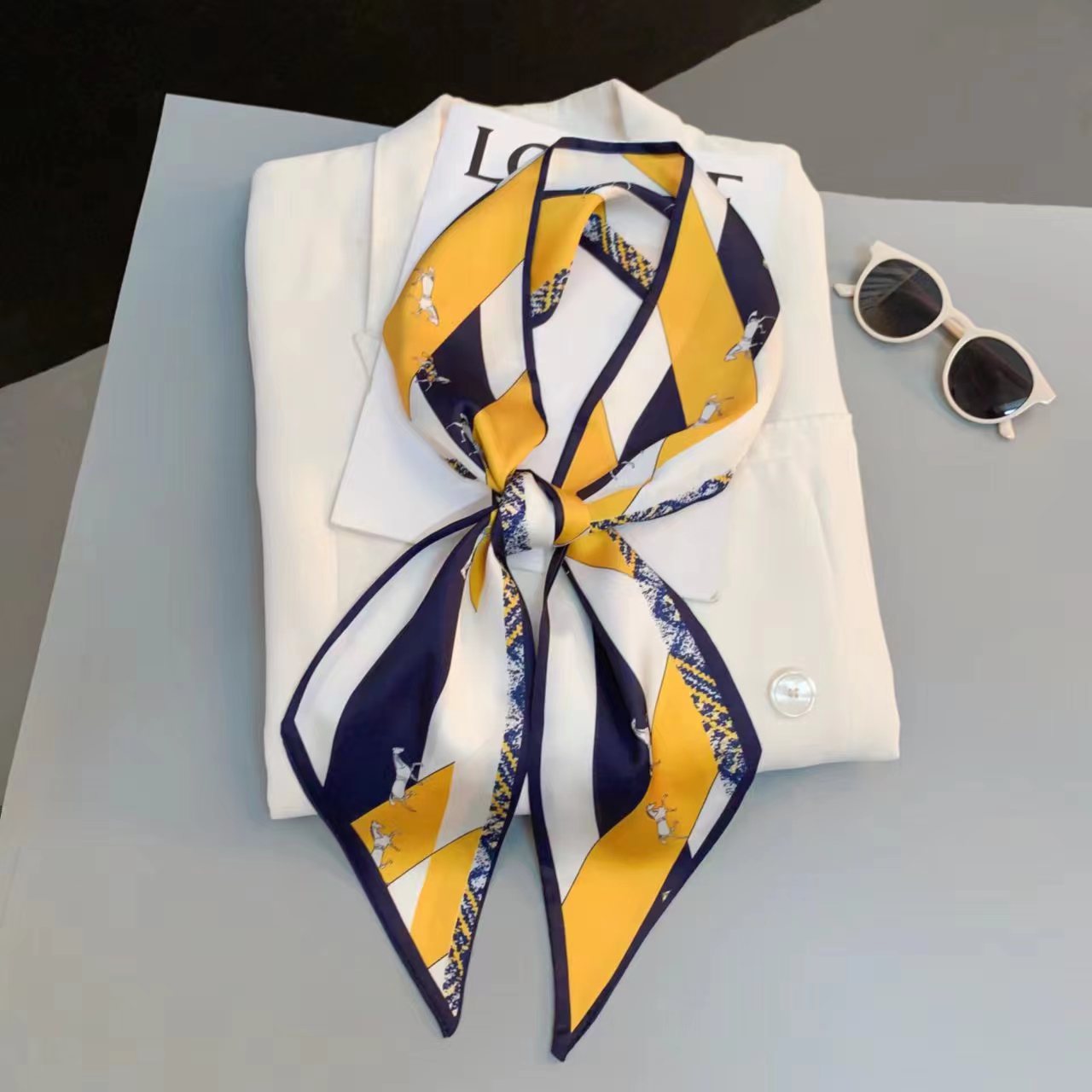 Luxury Design Long Silk Scarf  - Headband Summer Knit 리뷰 및 가격