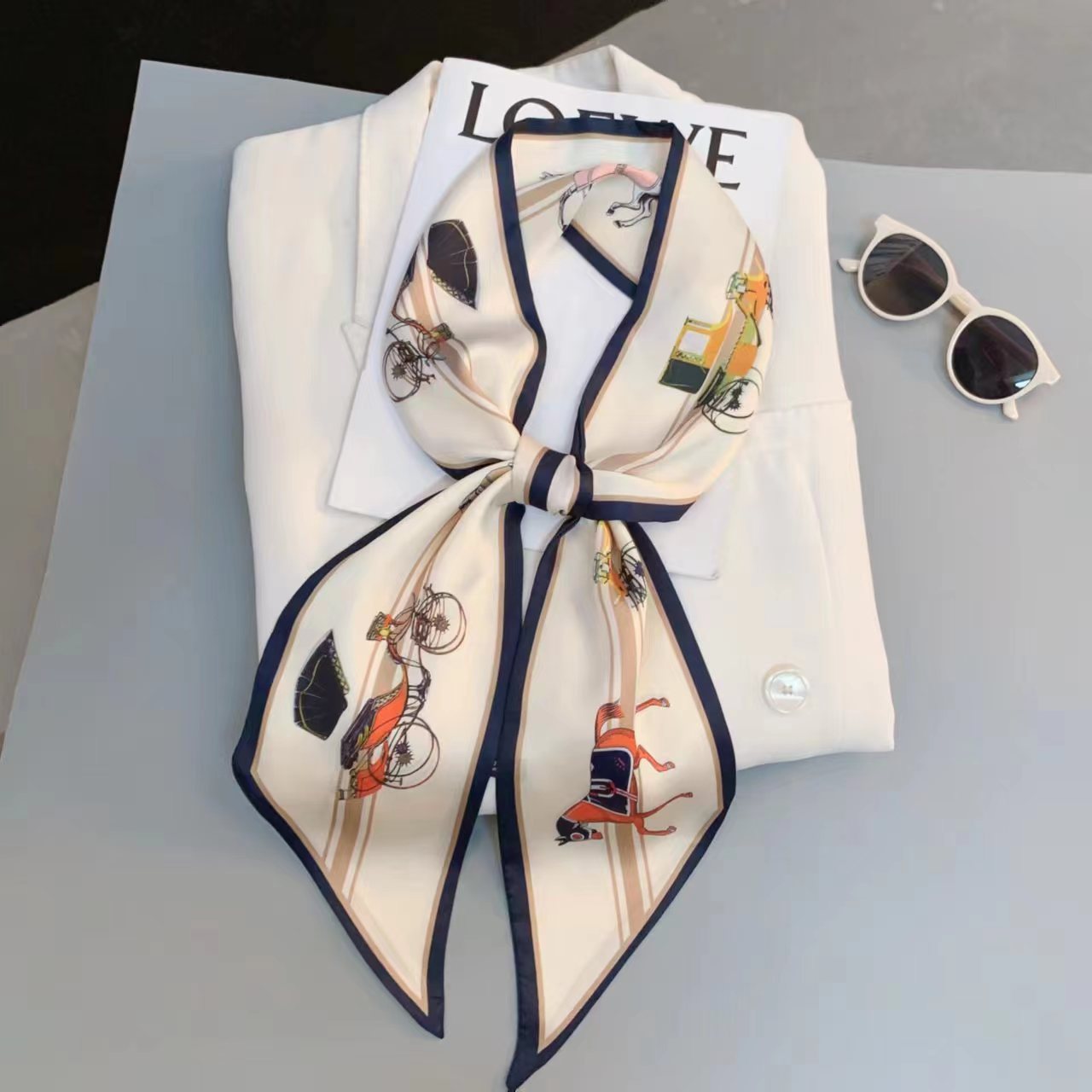 Luxury Design Long Silk Scarf  - Headband Summer Knit 리뷰 및 가격