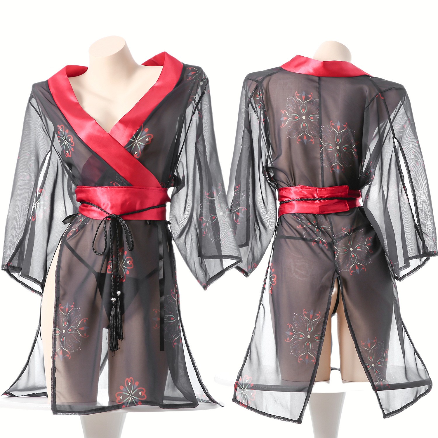 Women's Black Sheer Mesh Japan - Kimono Sheer Floral 리뷰 및 가격