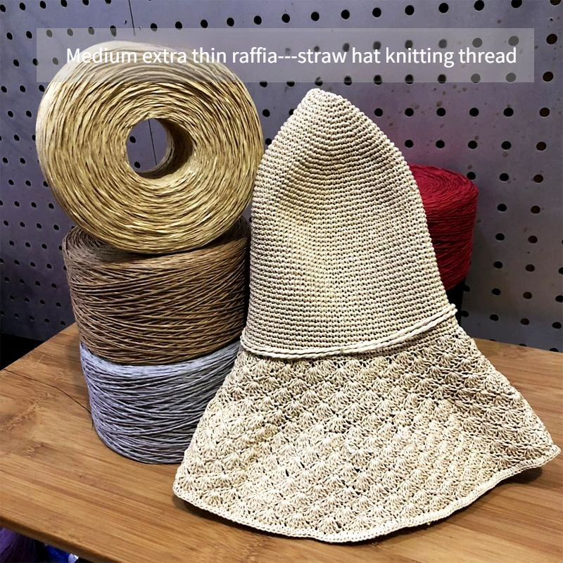 250g/pcs Thin Flat Raffia Yarn - Crochet Bag Raffia 리뷰 및 가격