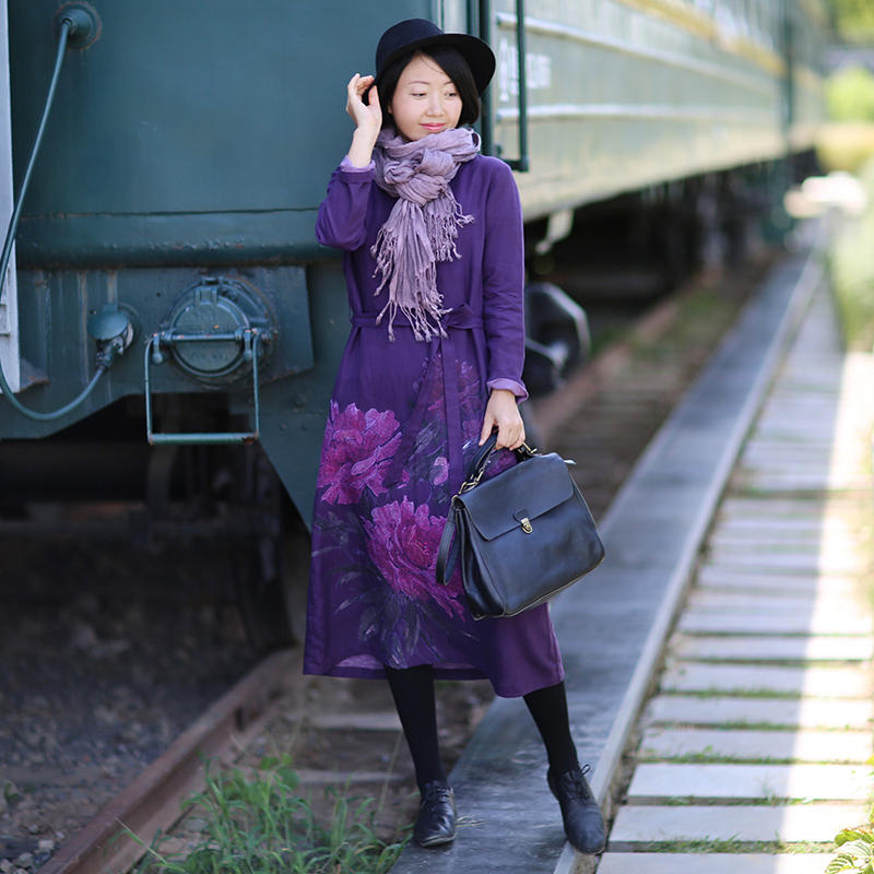 Warm Cotton Linen Peony Print  - Linen Dress Wrap 리뷰 및 가격