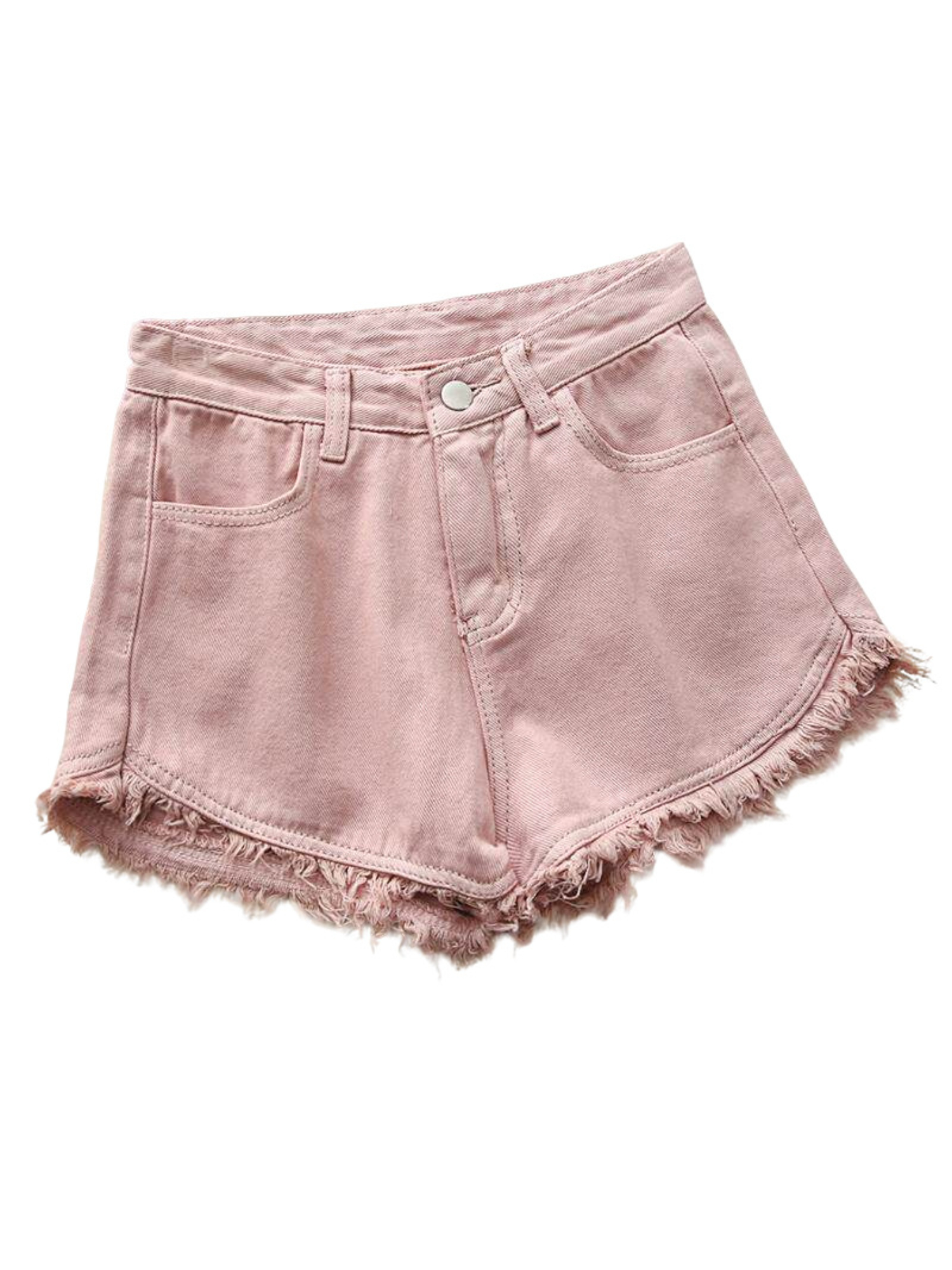 Women's High Waist Denim Short - Shorts Denim Frayed 리뷰 및 가격