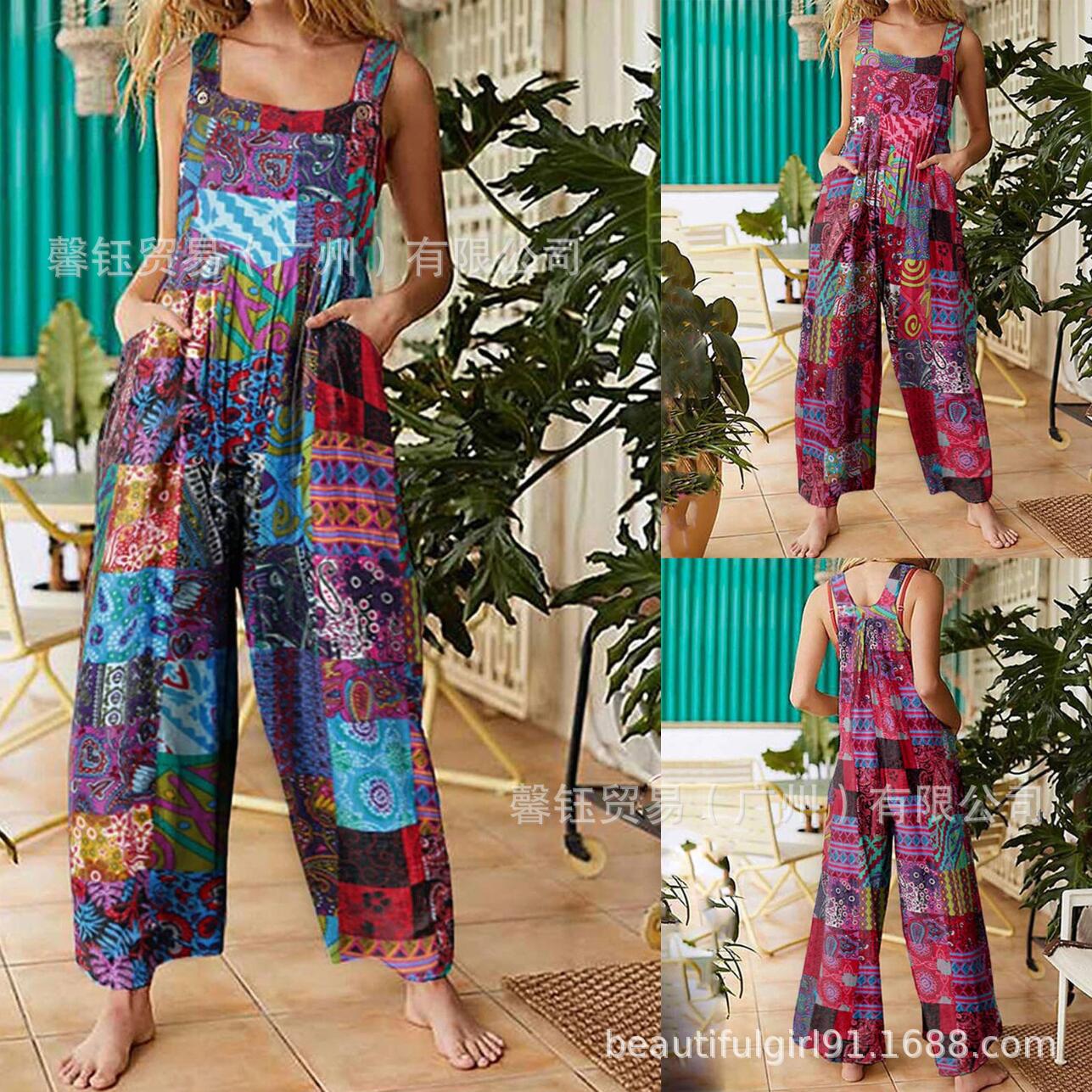 Bohemian Jumpsuit Tribal Patch - Jumpsuit Linen Relaxed 리뷰 및 가격