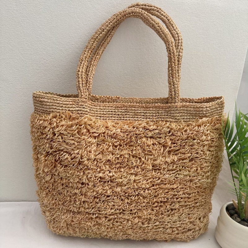 Raffia Hand-crocheted Shoulder - Crochet Bag Raffia 리뷰 및 가격
