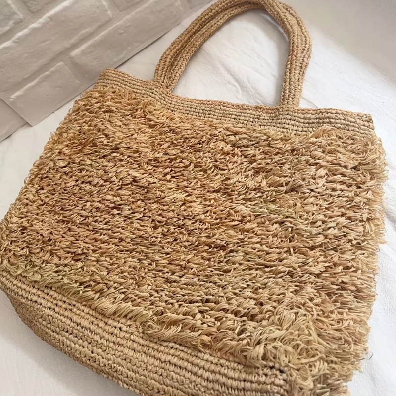 Raffia Hand-crocheted Shoulder - Crochet Bag Raffia 리뷰 및 가격
