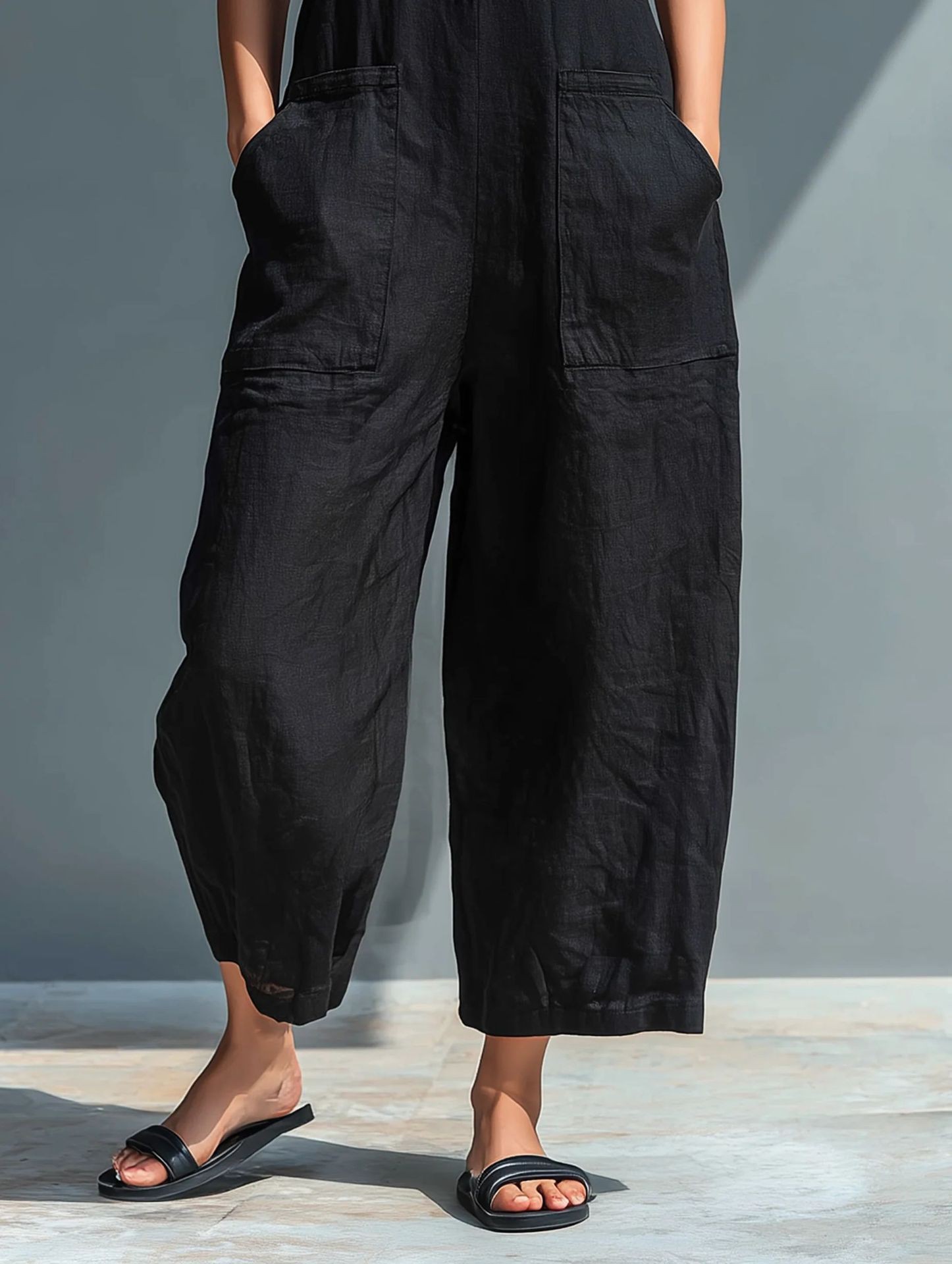 Summer Women's Clothing Sleeve - Jumpsuit Linen Relaxed 리뷰 및 가격