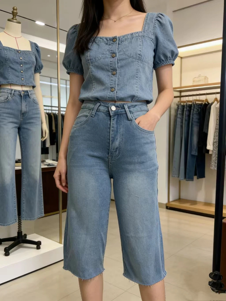 Women's High Waisted Denim Ber - Shorts Denim Frayed 리뷰 및 가격