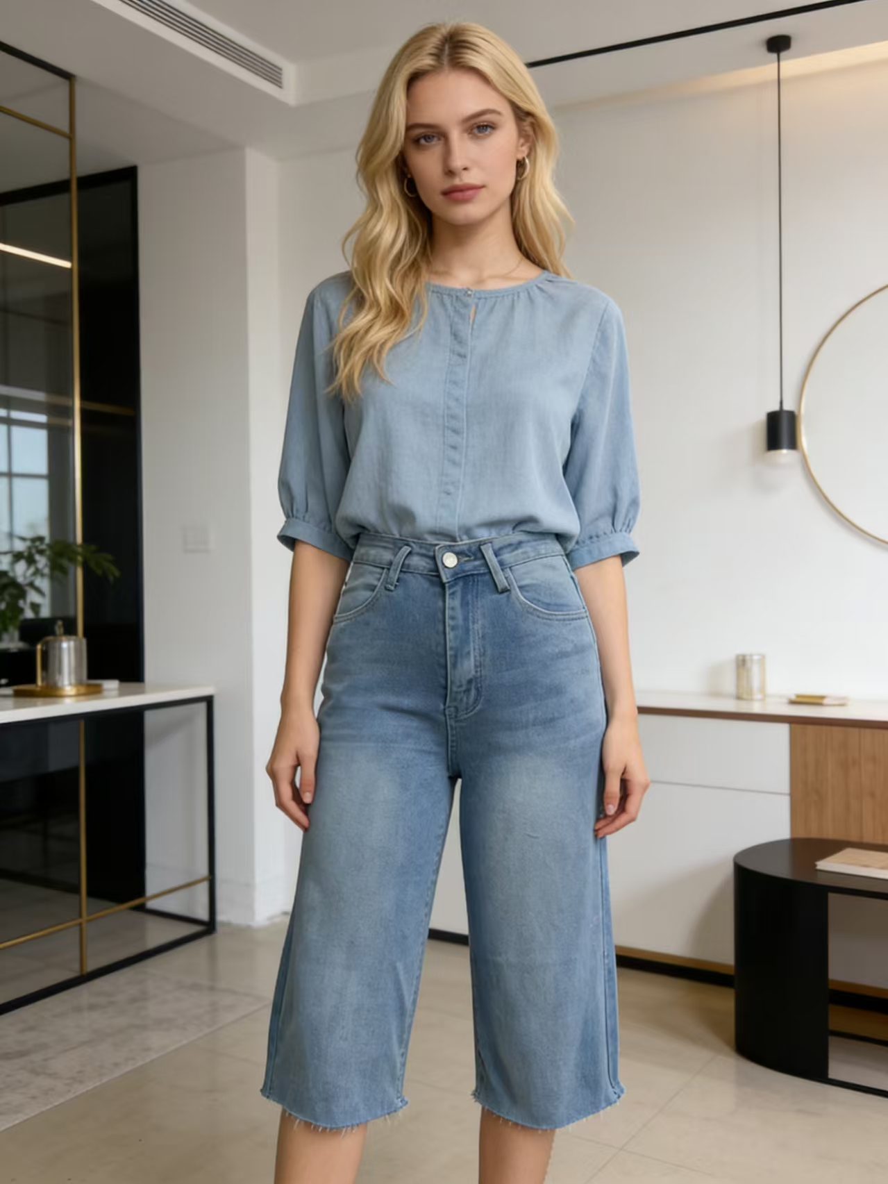 Women's High Waisted Denim Ber - Shorts Denim Frayed 리뷰 및 가격