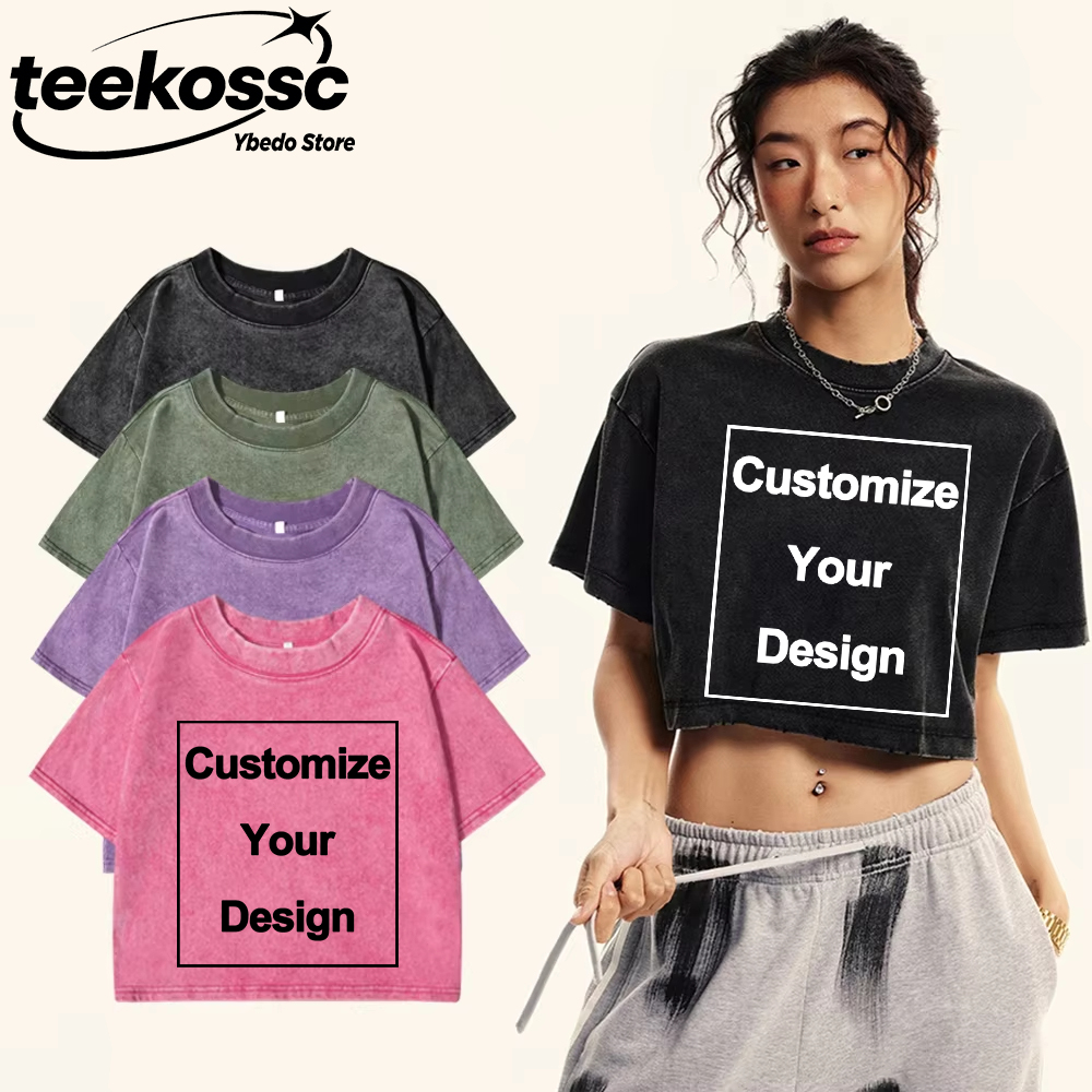 Y2k Custom Solid Washed T-Shir - Crop Top Crochet 리뷰 및 가격