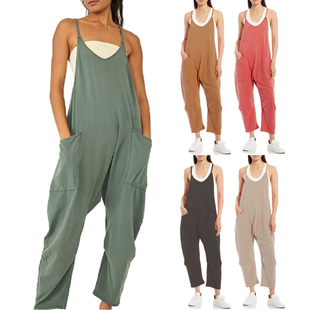 Loose Summer Jumpsuit Casual   - Jumpsuit Linen Relaxed 리뷰 및 가격