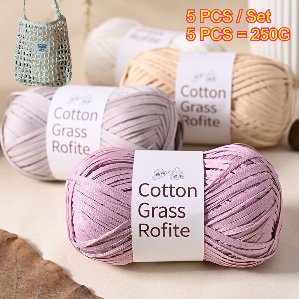 5PCS 250g Raffia Paper Rope Kn - Crochet Bag Raffia 리뷰 및 가격