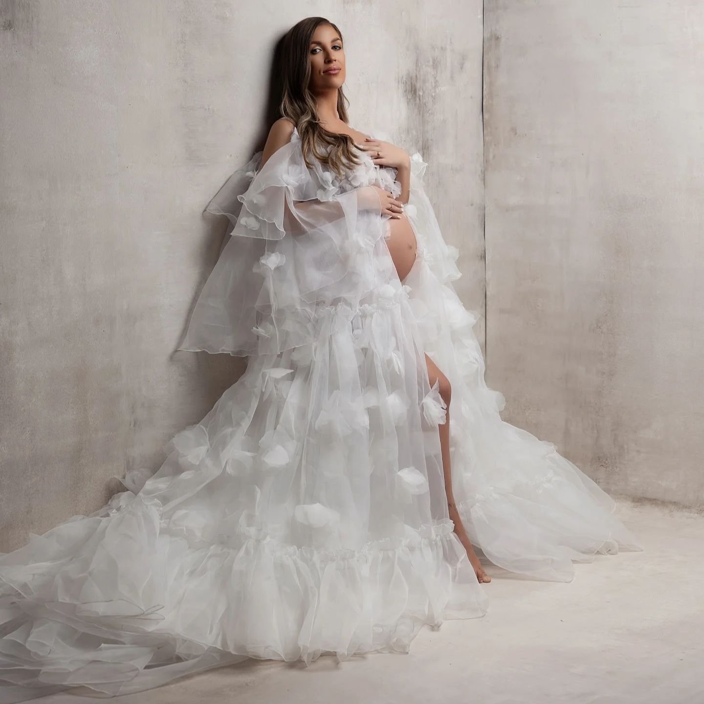 White Floral Tulle Bridal Wrap - Kimono Sheer Floral 리뷰 및 가격