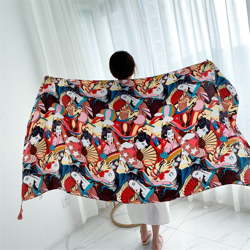 90x185cm Cotton Linen Print Su - Linen Dress Wrap 리뷰 및 가격