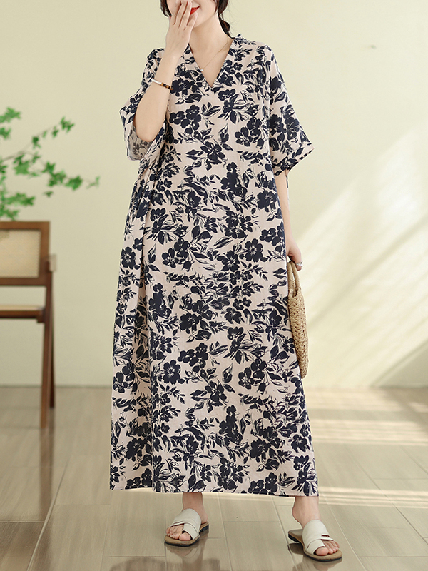 Summer Floral Vacation Style T - Linen Dress Wrap 리뷰 및 가격