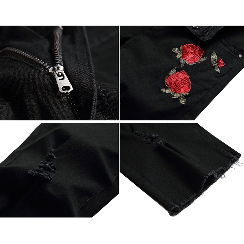 2026 Summer Men's Red Rose Emb - Shorts Denim Frayed 리뷰 및 가격